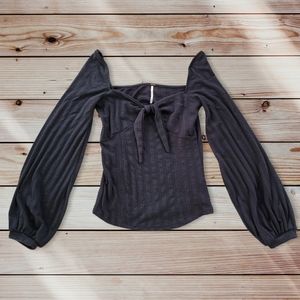 Free People black off the shoulder fitted top
